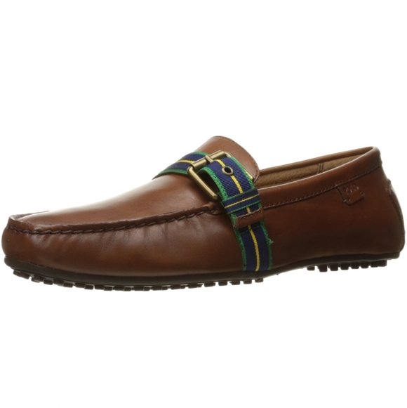 Polo Ralph Lauren Other - Men's Polo Ralph Lauren Wessel Leather Loafers with Blue and Green Stripes